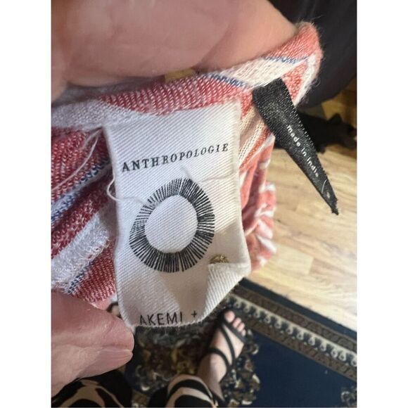 Anthropologie Akemi + Kin Audria Linen Peasant Top M - Picture 8 of 9